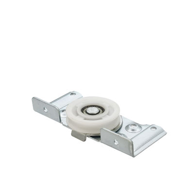 स्लाइडिंग वार्डरोब दरवाजों के लिए आयरन और नायलॉन फोल्डिंग डोर रोलर व्हील फिटिंग 8.5 सेमी * 11 सेमी