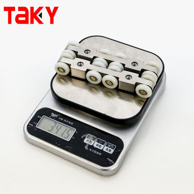 आधुनिक फर्नीचर अलमारी के लिए डबल सॉफ्ट क्लोजिंग 8 व्हील स्लाइडिंग डोर पुली हार्डवेयर