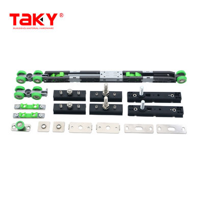 स्लाइडिंग वार्डरोब व्हील हार्डवेयर लंबे जीवन डबल सॉफ्ट क्लोजिंग डोर पुली डम्पर रोलर्स