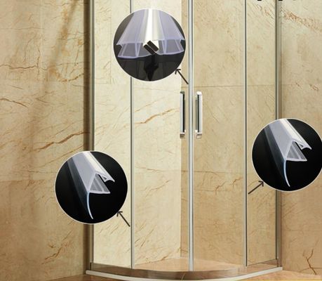 पारदर्शी पीवीसी वाटरप्रूफ सील स्ट्रिप्स स्लाइडिंग बाथरूम ग्लास डोर के लिए 6-12 मिमी चौड़ाई