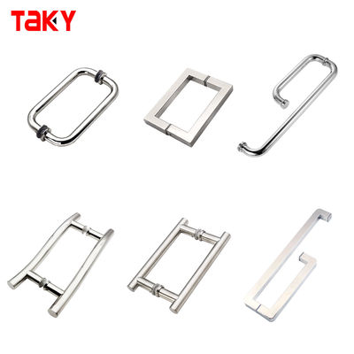 होटल सिल्वर शॉवर कैबिनेट कमरे कांच का दरवाजा बैक टू बैक तौलिया बार खींचें हैंडल