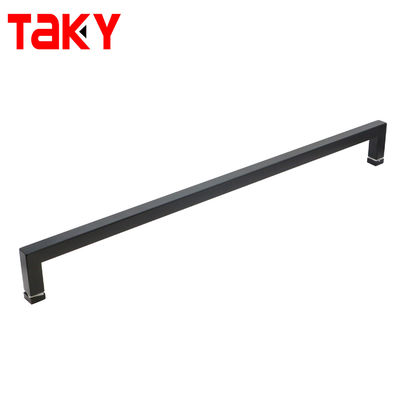 स्टेनलेस स्टील ब्लैक स्क्वायर बाथरूम सिंगल साइडेड तौलिया बार डोर पुल हैंडल