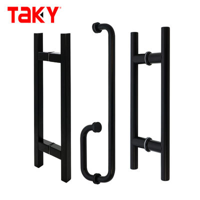 अच्छा दाम दरवाजा खिड़की हैंडल 304 स्टेनलेस स्टील मैट काले रंग वर्ग ट्यूब कांच दरवाजा हैंडल ऑनलाइन