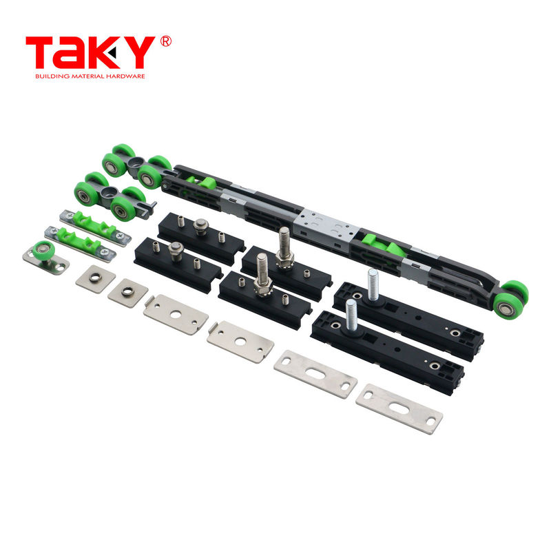 स्लाइडिंग वार्डरोब व्हील हार्डवेयर लंबे जीवन डबल सॉफ्ट क्लोजिंग डोर पुली डम्पर रोलर्स