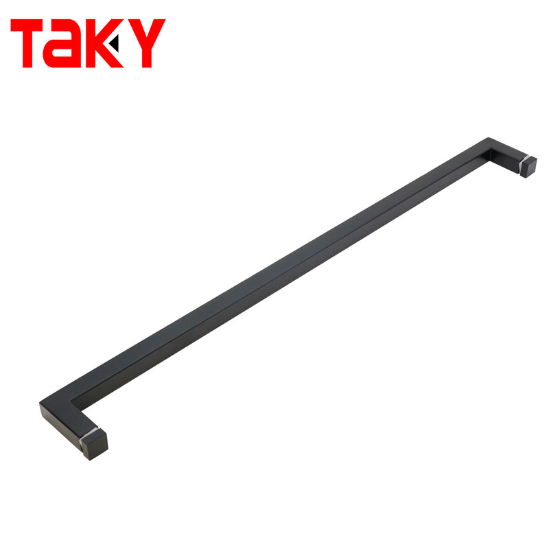 स्टेनलेस स्टील ब्लैक स्क्वायर बाथरूम सिंगल साइडेड तौलिया बार डोर पुल हैंडल