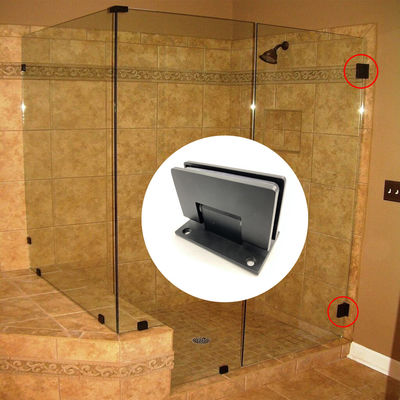 अच्छा दाम 304 स्टेनलेस स्टील मैट ब्लैक 90 डिग्री शॉवर डोर हिंग स्क्वायर उपस्थिति शैली के लिए ऑनलाइन