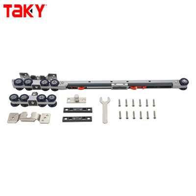 अच्छा दाम आयरन नायलॉन फर्नीचर अलमारी दरवाजा हैंगिंग ट्रैक डबल सिंगल सॉफ्ट क्लोजिंग 8 व्हील स्लाइडिंग डोर पुली डैम्पर रोलर्स ऑनलाइन