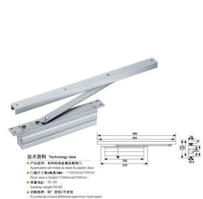 अच्छा दाम आधुनिक होटल डिजाइन 85KG आग रेटेड दो समायोज्य गति हाइड्रोलिक छिपा वसंत लकड़ी छिपा दरवाजा क्लोजर ऑनलाइन