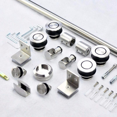 अच्छा दाम होटल बाथरूम और कोठरी के लिए 8-12 मिमी फ्रेमलेस ग्लास डोर स्लाइडिंग मिरर बार्न डोर किट ऑनलाइन