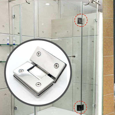 अच्छा दाम ब्रश निकेल ग्लास हिंज 135 डिग्री खोलने कोण कांच स्नान के लिए आदर्श ऑनलाइन