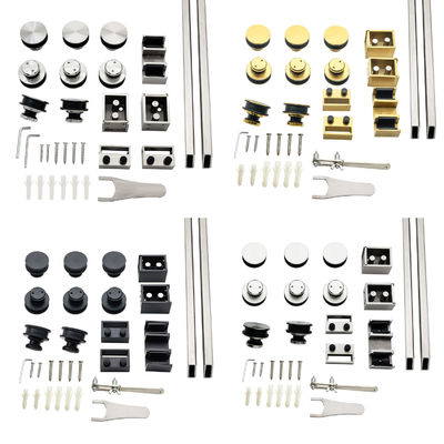 अच्छा दाम आधुनिक डिजाइन डबल पाइप बार फ्रेम रहित Ss304 8-12 मिमी शॉवर स्लाइडिंग डोर फिटिंग ऑनलाइन