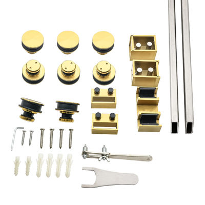 अच्छा दाम गोल ट्रे के आकार के साथ डबल डोर स्टेनलेस स्टील 304 ग्लास स्लाइडिंग डोर रोलर हार्डवेयर ऑनलाइन