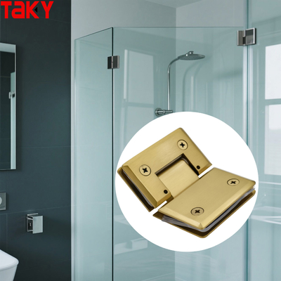 Square 135 Degree Gold Plated Glass to Glass Shower Screen Hinge