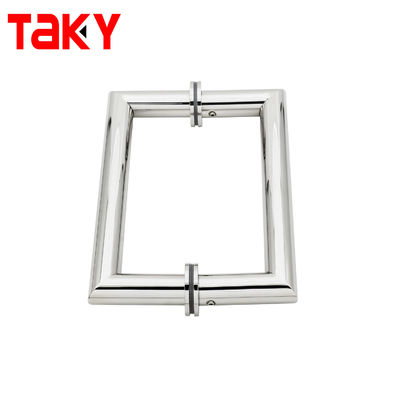 अच्छा दाम एसएस 304 स्टेनलेस स्टील ग्लास डोर पुल हैंडल 203*203*19*1.0 मिमी आकार और आधुनिक डिजाइन के साथ स्नान और बाथरूम के लिए ऑनलाइन