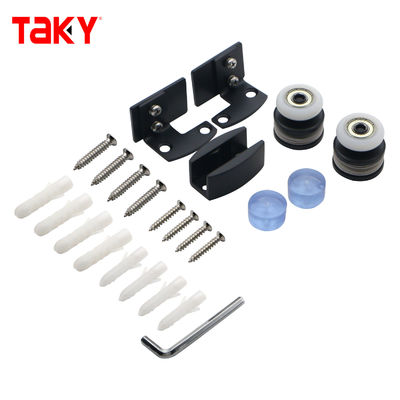अच्छा दाम Stainless Steel 304 Black Bathroom Sliding Door Kit Sliding Shower Glass Door Hardware System ऑनलाइन