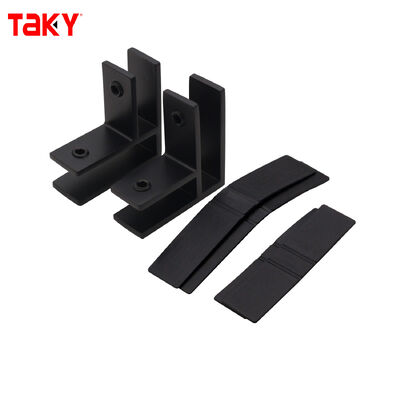 अच्छा दाम स्टेनलेस स्टील 316 एफ आकार का ग्लास दरवाजा कनेक्टर 8-12 मिमी ग्लास के लिए आधुनिक फ्रेमलेस डिजाइन के साथ ऑनलाइन