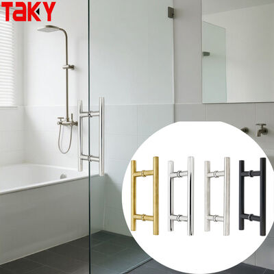 आधुनिक एच टाइप स्टेनलेस स्टील 304 डबल साइड ग्लास डोर पुल हैंडल 203*203*19*1.0 मिमी