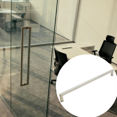 अच्छा दाम आधुनिक ग्लास डोर हैंडल स्टेनलेस स्टील SS304 स्क्वायर मैट सिल्वर शॉवर डोर हैंडल ऑनलाइन